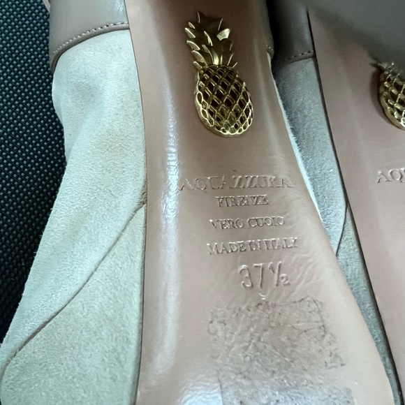 🔴Authentic AQUAZZURA Kayla Platoteau Sued $ Leather. Shoes 🔴 - Picture 8 of 11